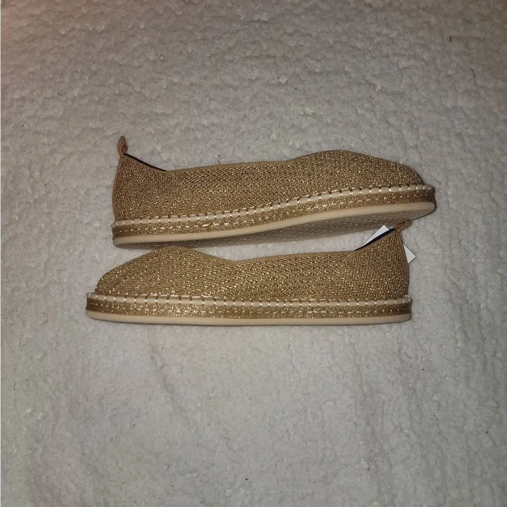 🆕️🥿ROTHY'S The Espadrille,  Gold Diamond Metallic - Size 13